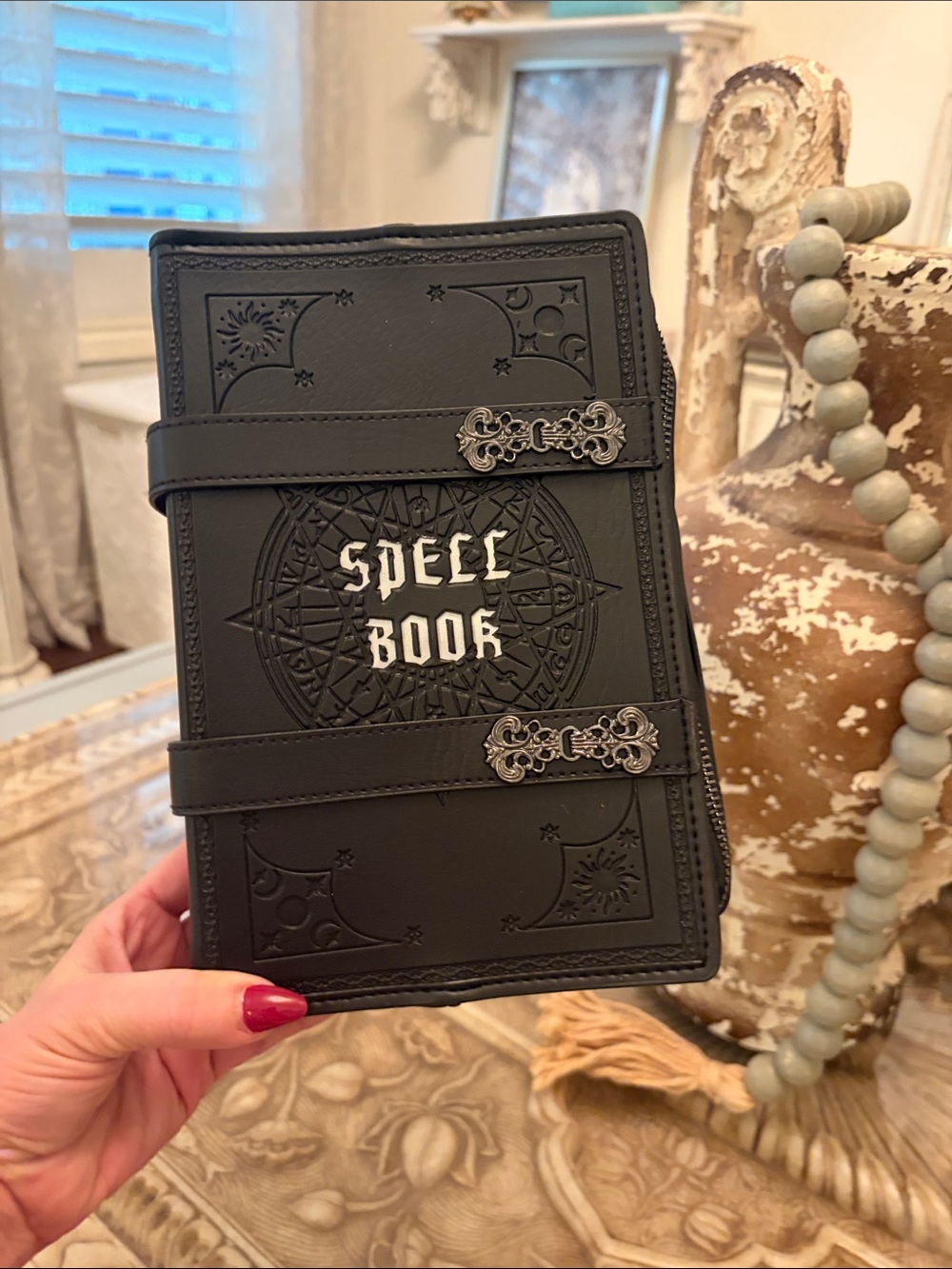 Hot Topic Black "Spell Book" Faux Leather Clutch
